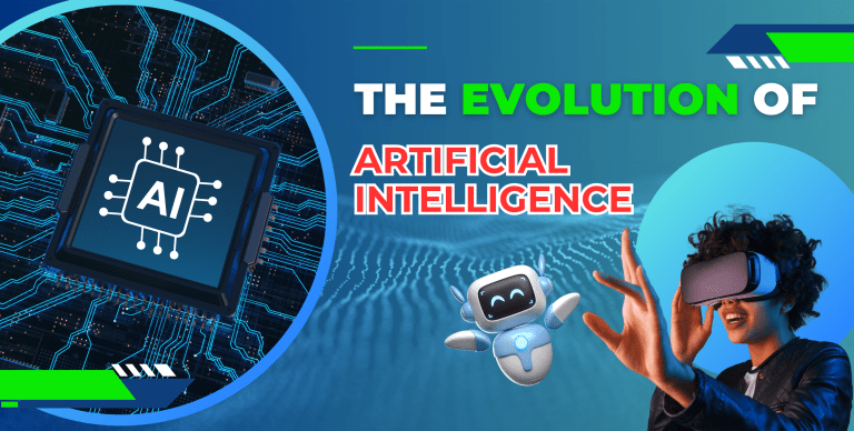 A picture of an black lady reaching out to touch an ai robot to learn about the The Evolution of Artificial Intelligence